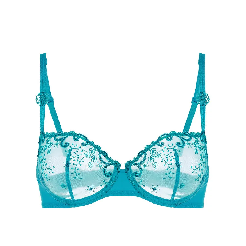 convertible sports bras for versatile useDelice Atoll Blue Half Cup Bra