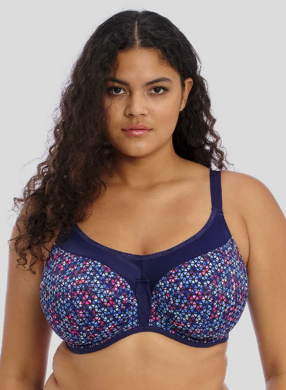 moisture wicking sports bras for sweaty workoutsElomi: Energise Sports Bra With J Hook NavyGeo