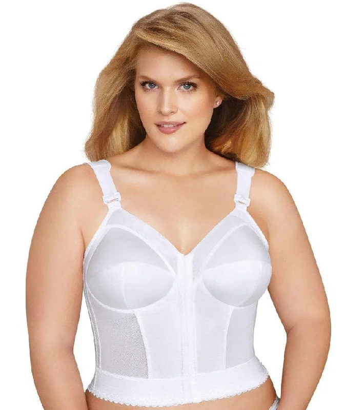 minimizer underwire bras for more controlExquisite Form Fully Front Close Longline Posture Wire-Free Bra - White