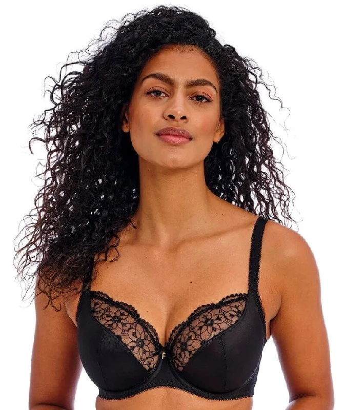 plunge push up bras for a bold lookFreya Hallie Underwire Plunge Bra - Black