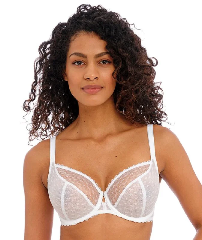 sexy lace push up bras for special occasionsFreya Signature Underwired Plunge Bra - White