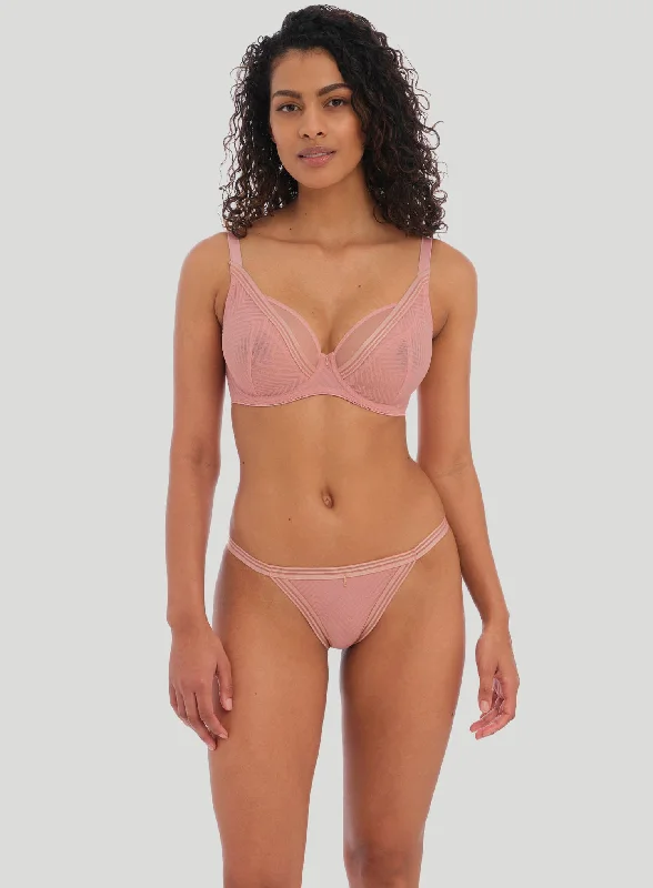 seamless bras for invisible under clothesFreya: Tailored High Apex Underwired Plunge Bra Ash Rose