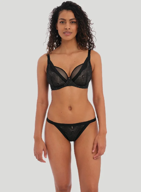 nursing bras for new mothersFreya: Tailored High Apex Underwired Plunge Bra Black