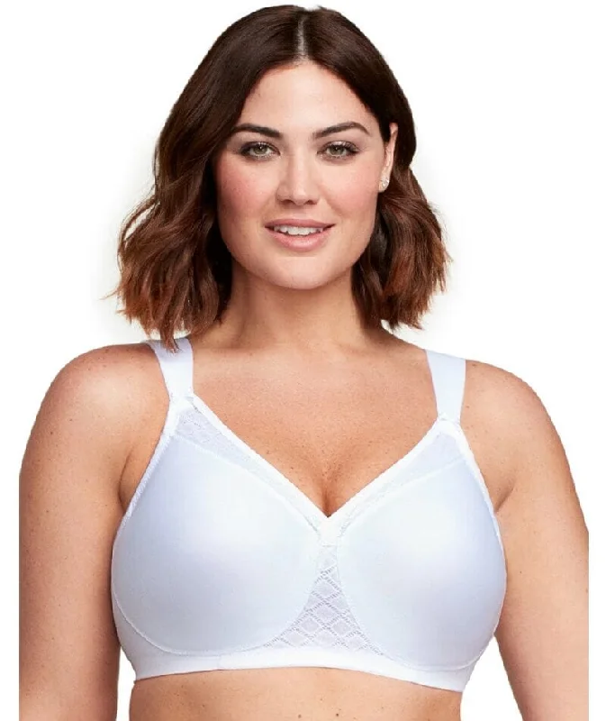 minimizer plus size bras for curvy figuresGlamorise Magiclift Seamless Support Wire-Free T-Shirt Bra - White