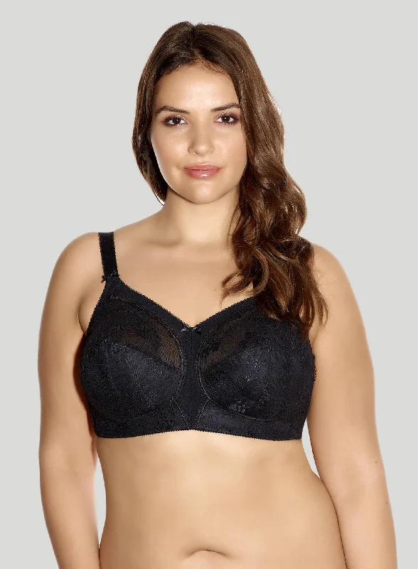 plus size nursing bras for breastfeeding momsGoddess: Alice Soft Cup Bra Black