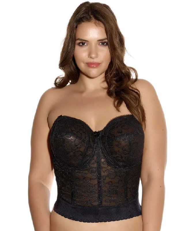 plunge wireless bras for a natural lookGoddess Lace Bridal Bustier - Black