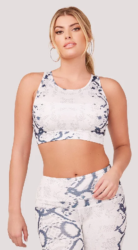 bralette bras for a trendy and comfortable styleGray Snake Print Sports Bra