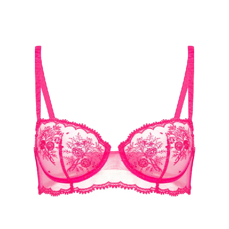 lace balconette bras for a luxurious feelIntrigue Disco Pink Half Cup Bra