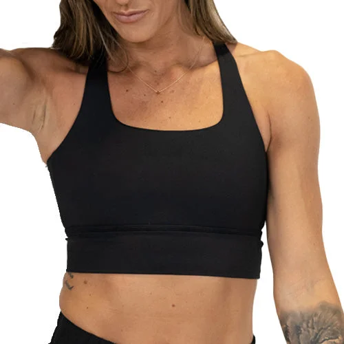 seamless sports bras for minimal chafingLongline Bra | Black