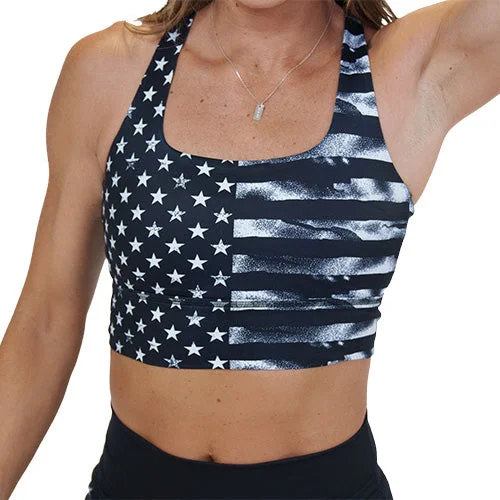 padded bras for added volumeLongline Bra | Stars & Stripes