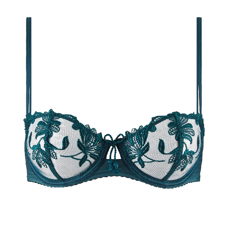 balconette bras for a sexy necklineLovessence Imperial Green Underwired Half Cup Bra