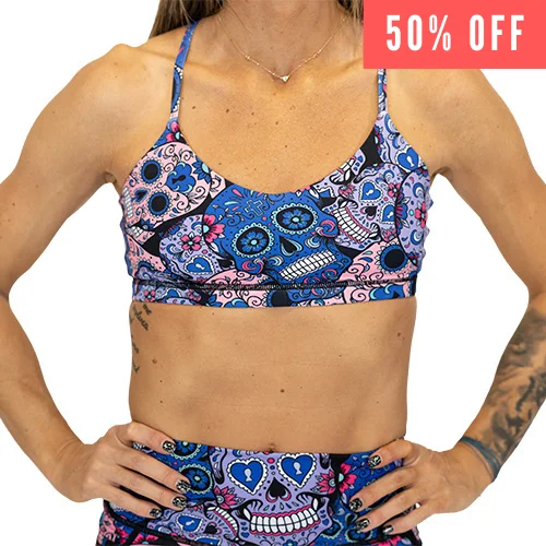 sleep bras with adjustable strapsMove Free Bra | Cotton Candy Skulls