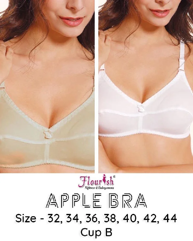 nursing bras for new mothersPack of 2 - Apple Bra - Flourish - Non Padded & Non Wired Cotton Basic Bra