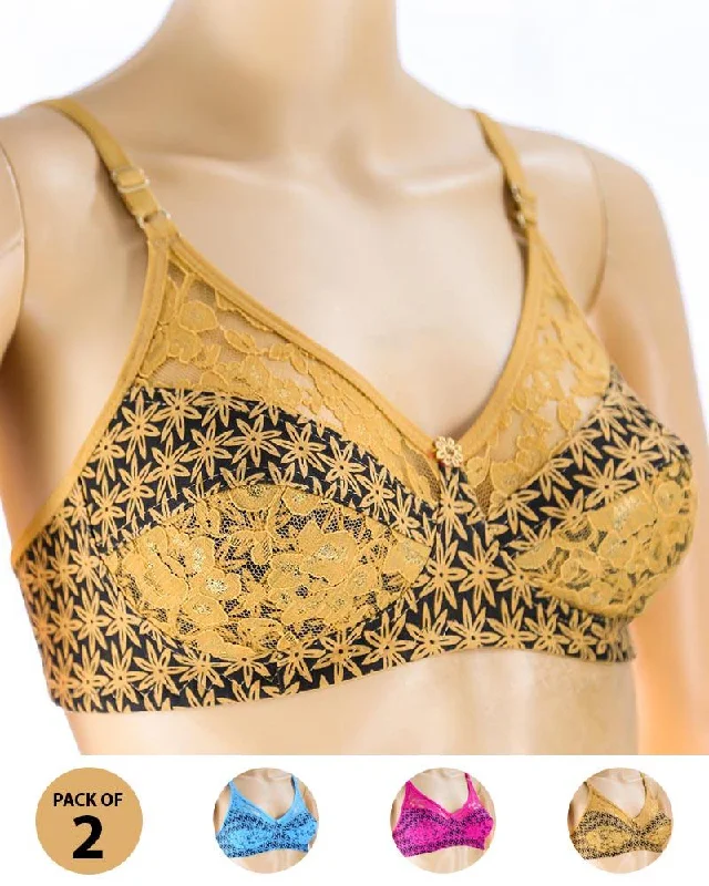 balconette push up bras for a lifted lookPack of 2 Madam Bra - N1 - Non Padded Bra - Non Wired Bra