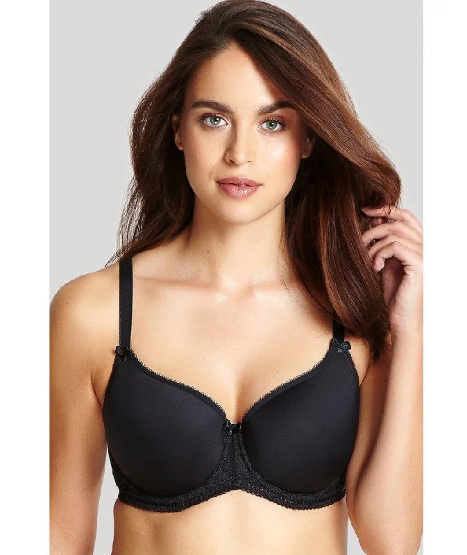 balconette lace bras for a feminine touchPanache Cari Moulded Spacer Underwired T-Shirt Bra - Black