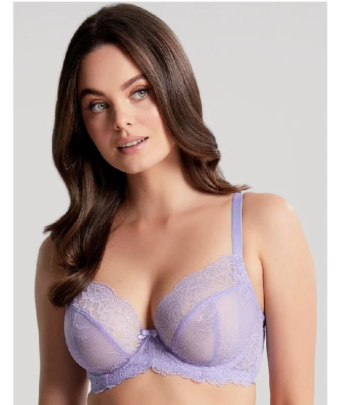 plus size bras with good supportPanache Ana Underwired Plunge Bra - Sweet Lavender