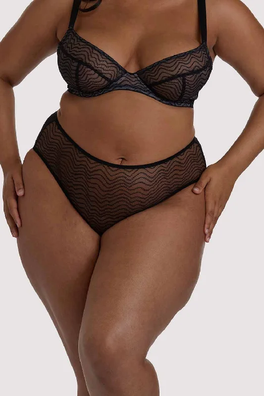 full cup bras for complete coverageBrianna Black Mesh Highwaist