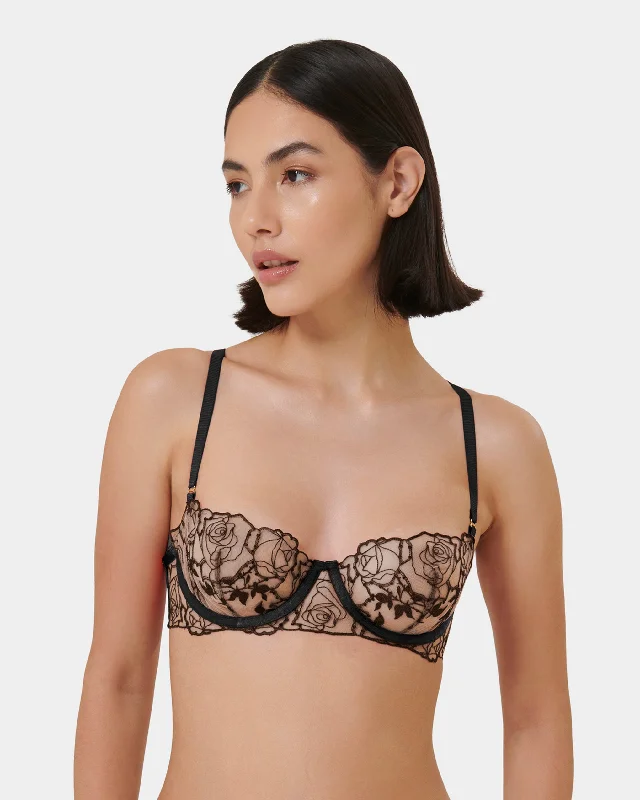 padded wireless bras for light supportRosalie Wired Bra Black/Sheer