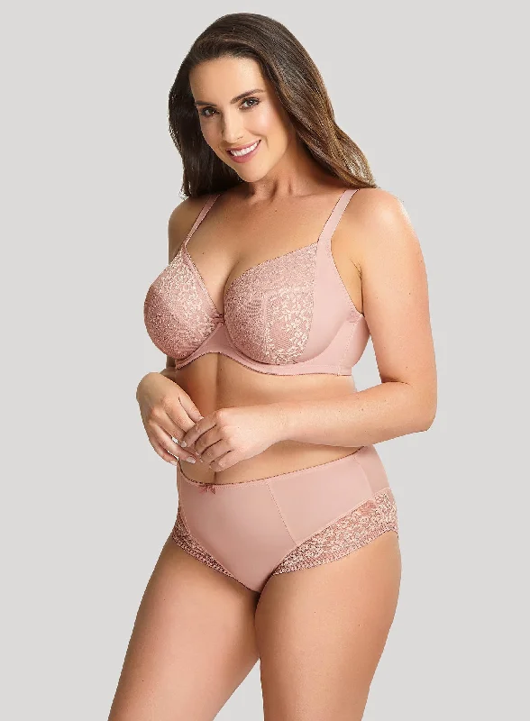 balconette lace bras for a feminine touchSculptresse: Roxie Plunge Bra Misty Rose