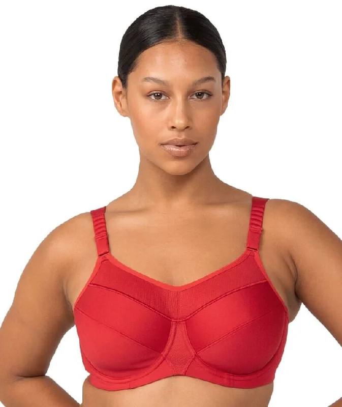 strapless bras for backless dressesTriumph Triaction Ultra Underwired Sports Bra - Shanghai Red