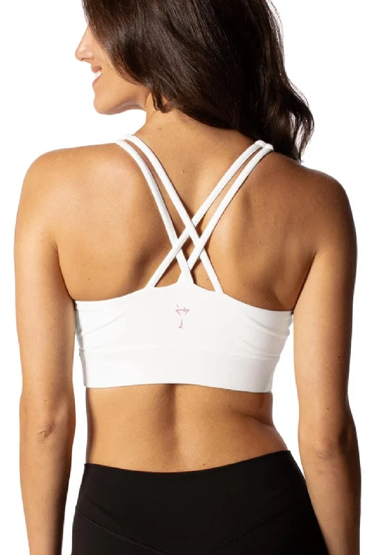 anti - odor women sport bra for freshnessWhite Crossover Sports Bra