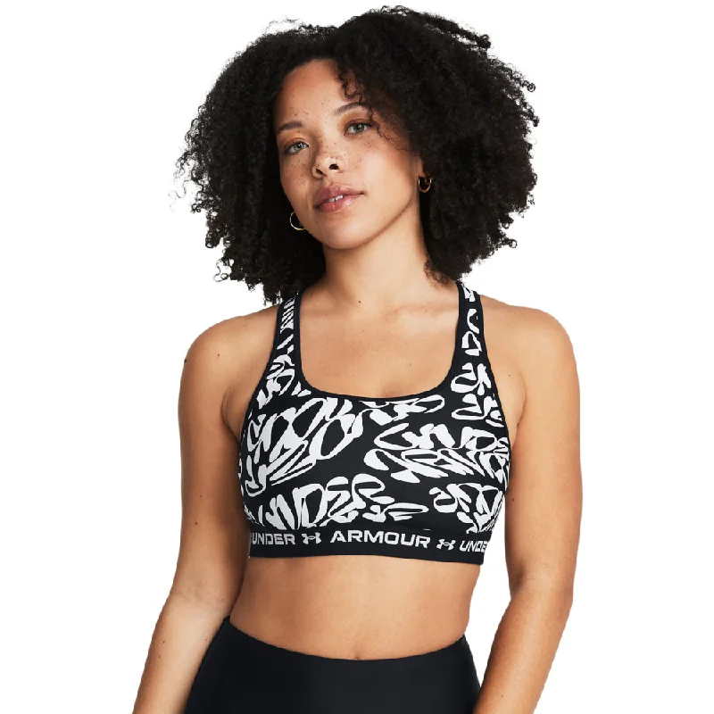 low impact women sport bra for yogaWomen's Under Armour Mid Crossback Printed Sports Bra